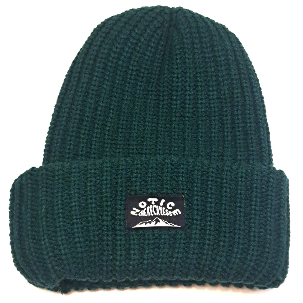 Notice The Reckless Beanie Hat Unisex Adult Forest Green Winter Quebec Canada